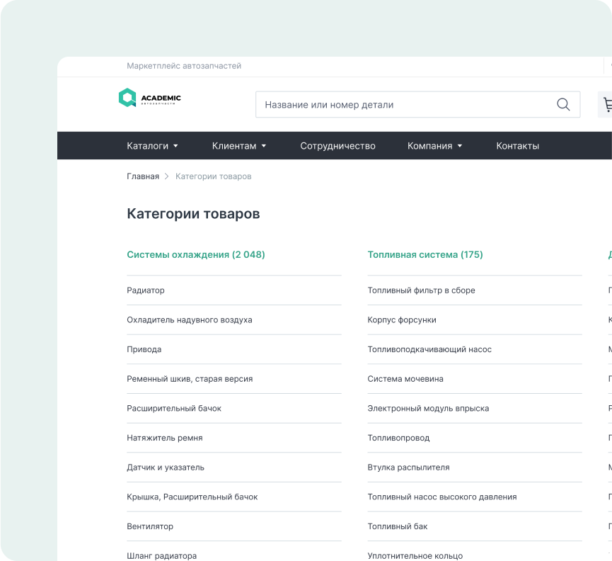 Категории товаров